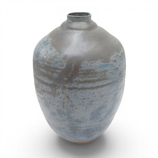 Handmade Blue and Charcoal Stoneware Vase