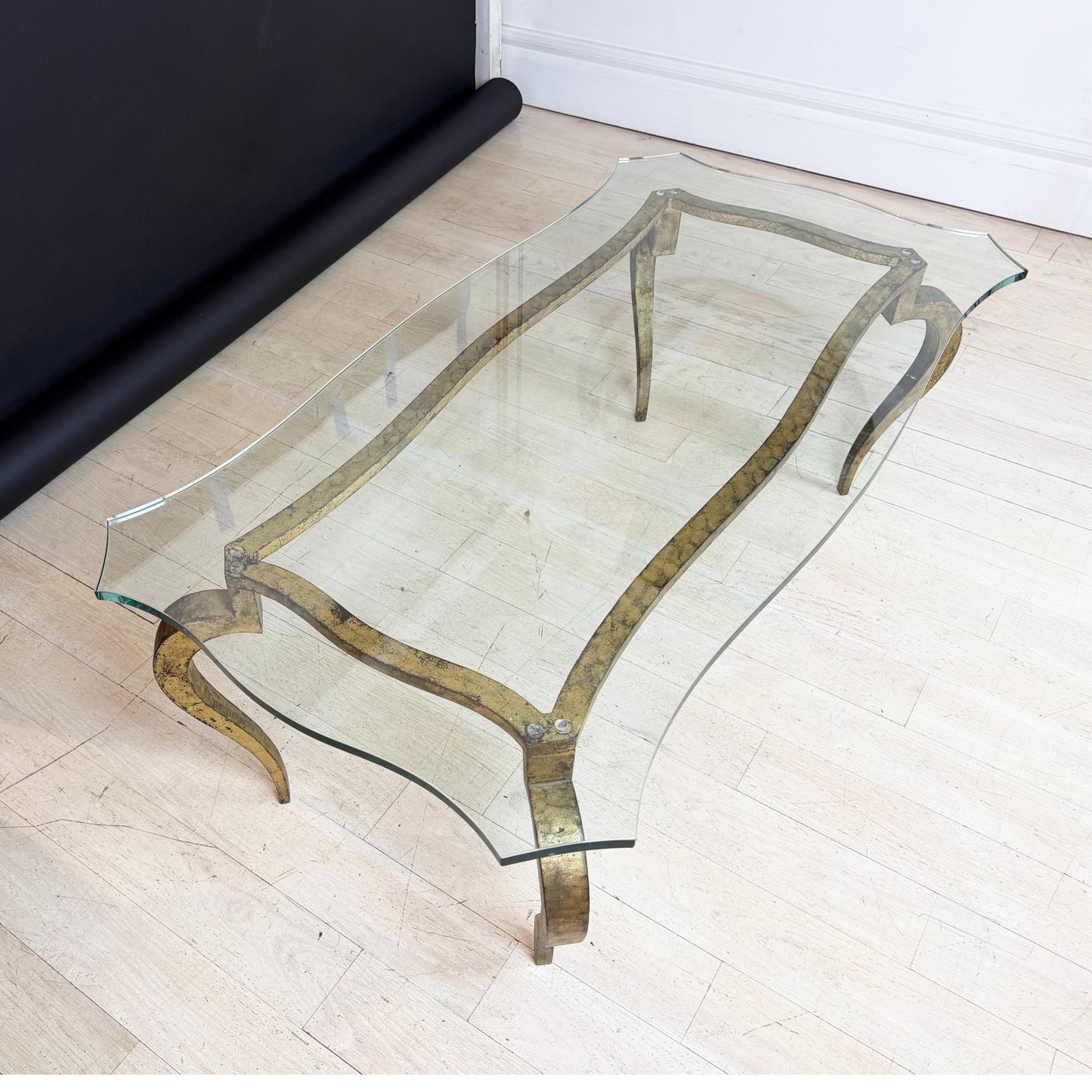 Shaped Gilt Iron Coffee Table by Maison Ramsay, circa 1960s