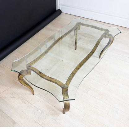 Shaped Gilt Iron Coffee Table by Maison Ramsay, circa 1960s