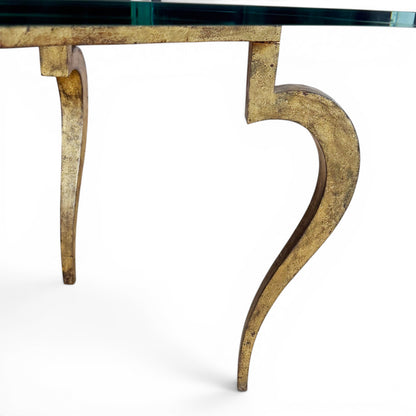 Shaped Gilt Iron Coffee Table by Maison Ramsay, circa 1960s