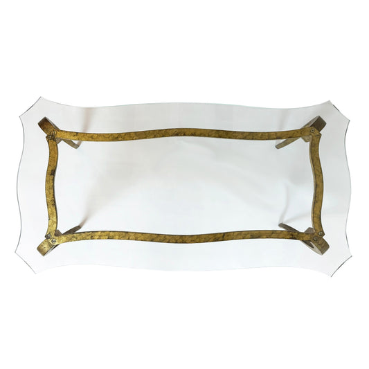 Shaped Gilt Iron Coffee Table by Maison Ramsay, circa 1960s