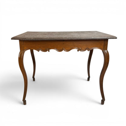 Oak Table with Faux Stone Painted Top
