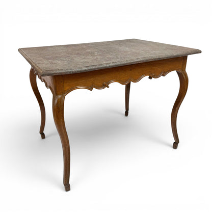 Oak Table with Faux Stone Painted Top