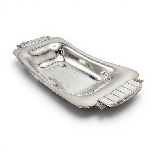 Silver Plate Tray with Art Deco Handles