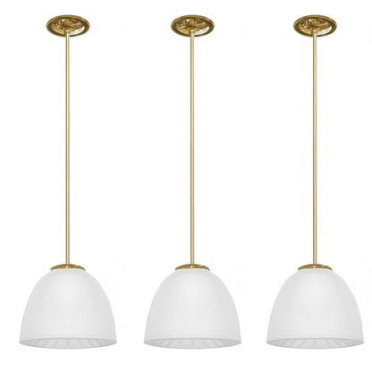 Set of Three Opaline Pendant Lights