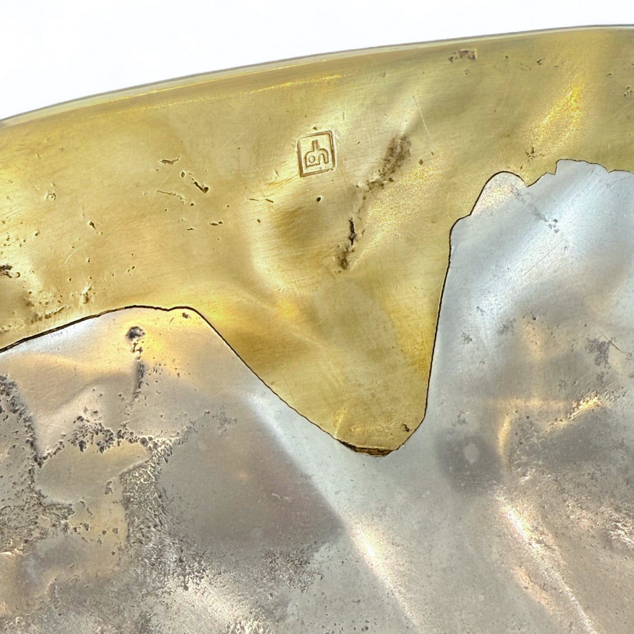 Oval Brass & Aluminum Bowl by David Marshall