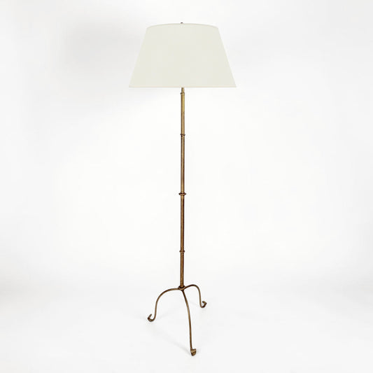 Mid Century Spanish Gilt Iron Standing Lamp