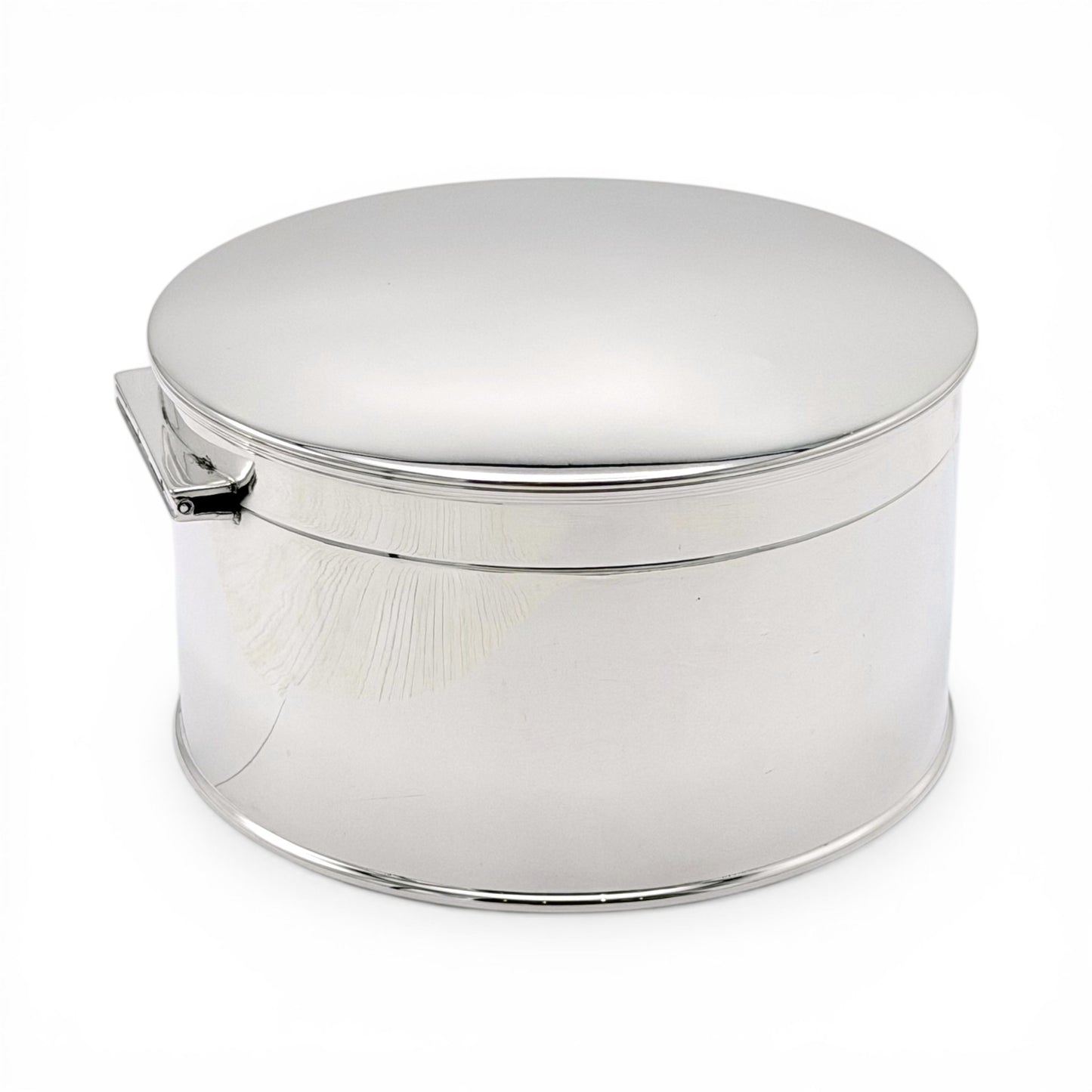 Round English Silver-Plate Box