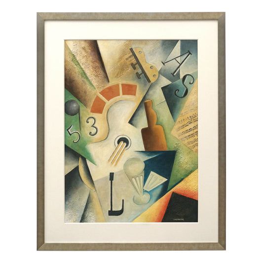 French Cubist Style Gouache Painting