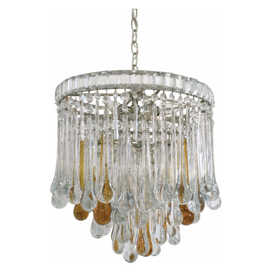 Circular Tear Drop Crystal Murano Glass Chandelier