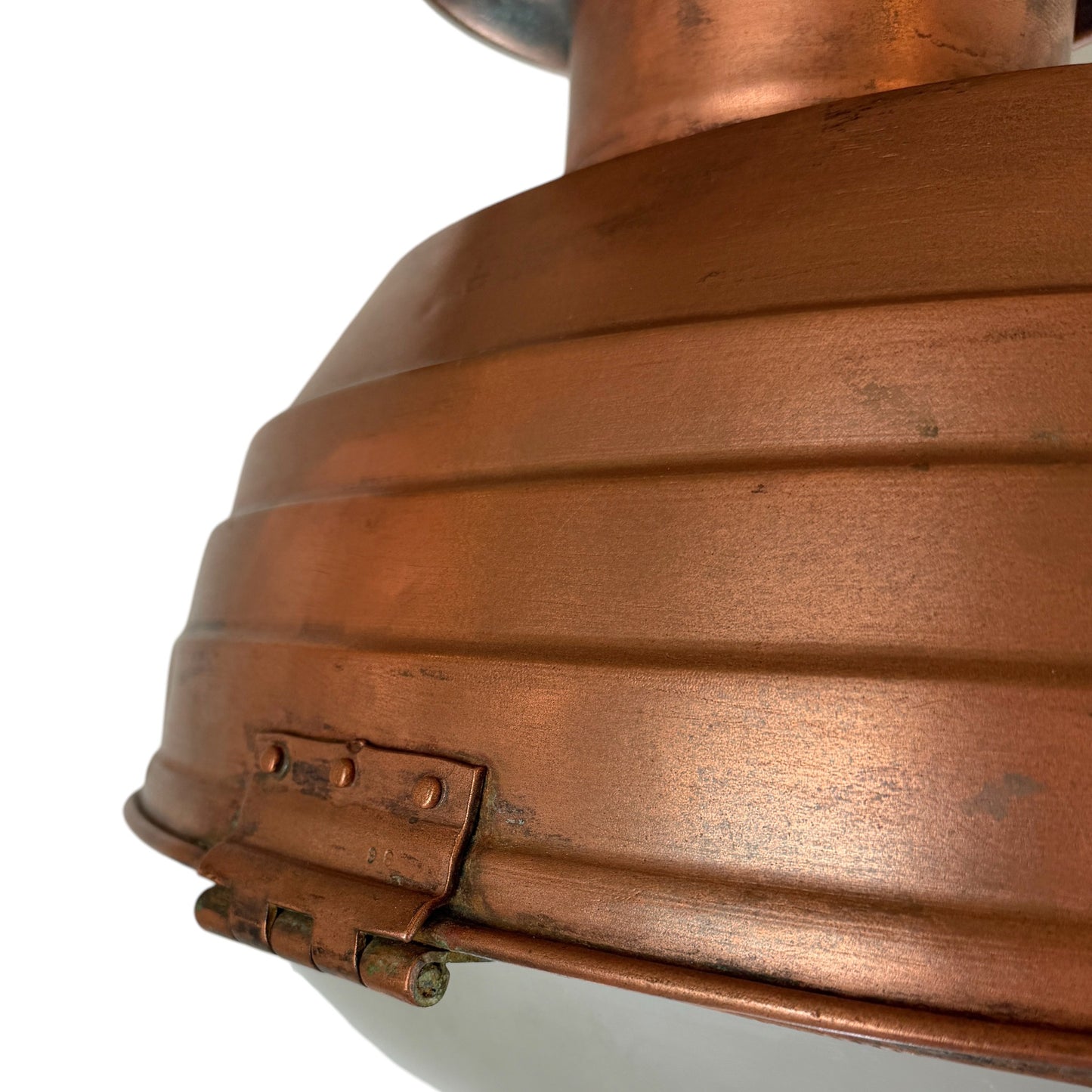 Antique French Oval Stepped Copper Lantern