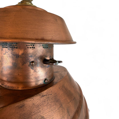 Antique French Oval Stepped Copper Lantern