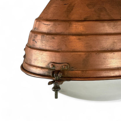 Antique French Oval Stepped Copper Lantern