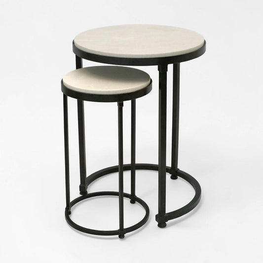 Circular Iron Nesting Accent Tables (Set of 2)