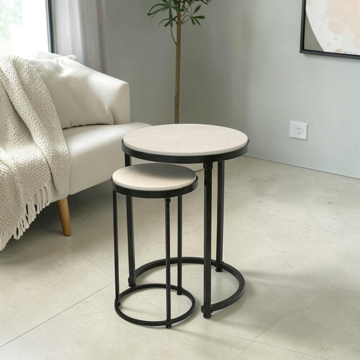 Circular Iron Nesting Accent Tables (Set of 2)