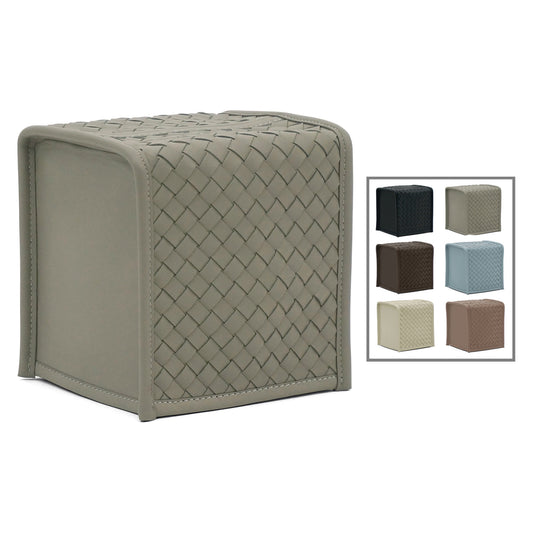 Woven Leather Tissue Box Cover
