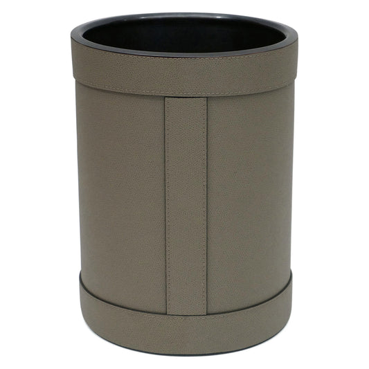 Italian Stitched Leather Waste Paper Basket