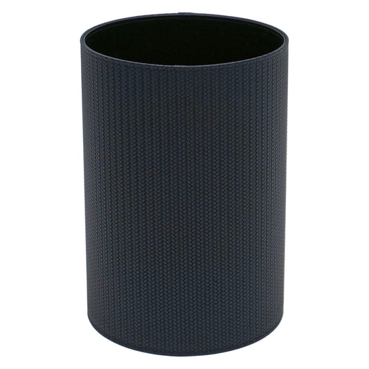 Navy Blue Woven Leather Waste Paper Basket