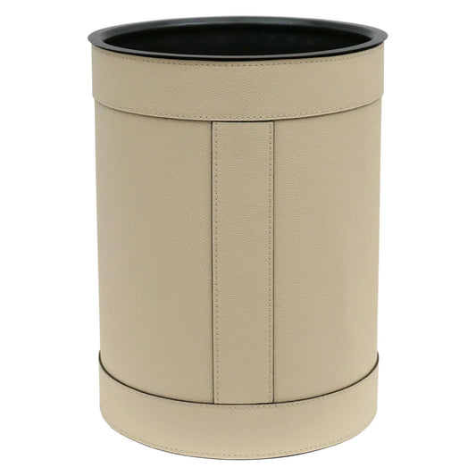 Italian Stitched Leather Waste Paper Basket