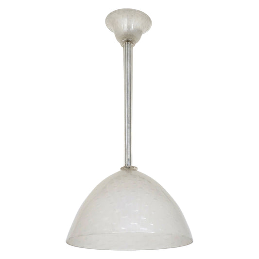 White Murano Glass Pendant Light by Seguso
