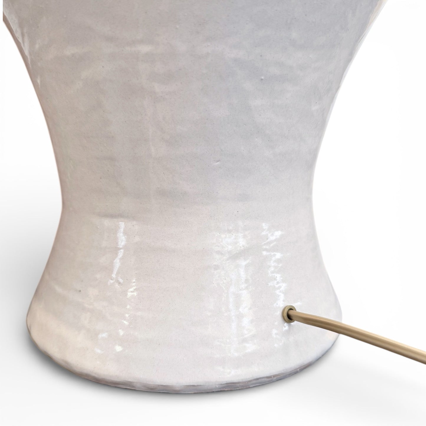 Pair of Large White Stoneware Table Lamps