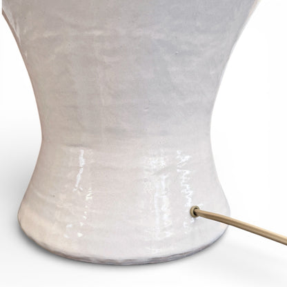 Pair of Large White Stoneware Table Lamps