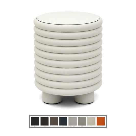 Italian Ribbed Leather Stool