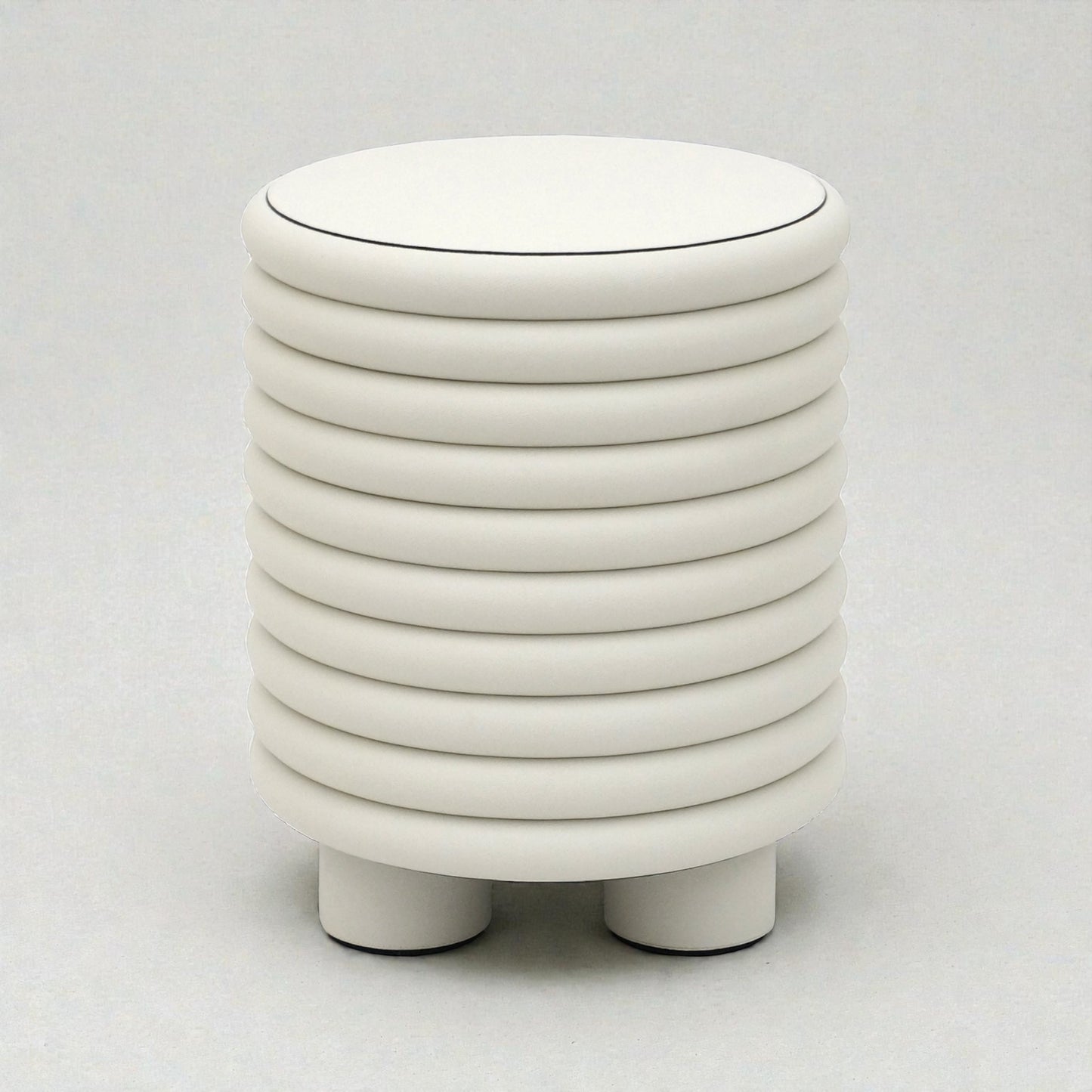 Italian Ribbed Leather Stool