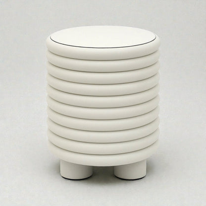 Italian Ribbed Leather Stool