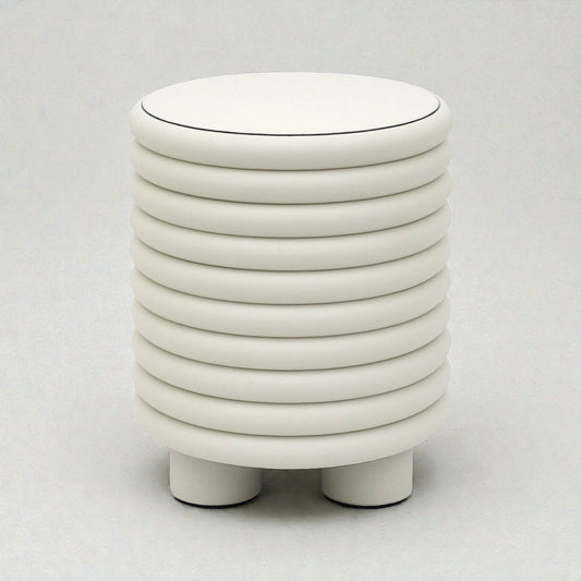 Italian Ribbed Leather Stool