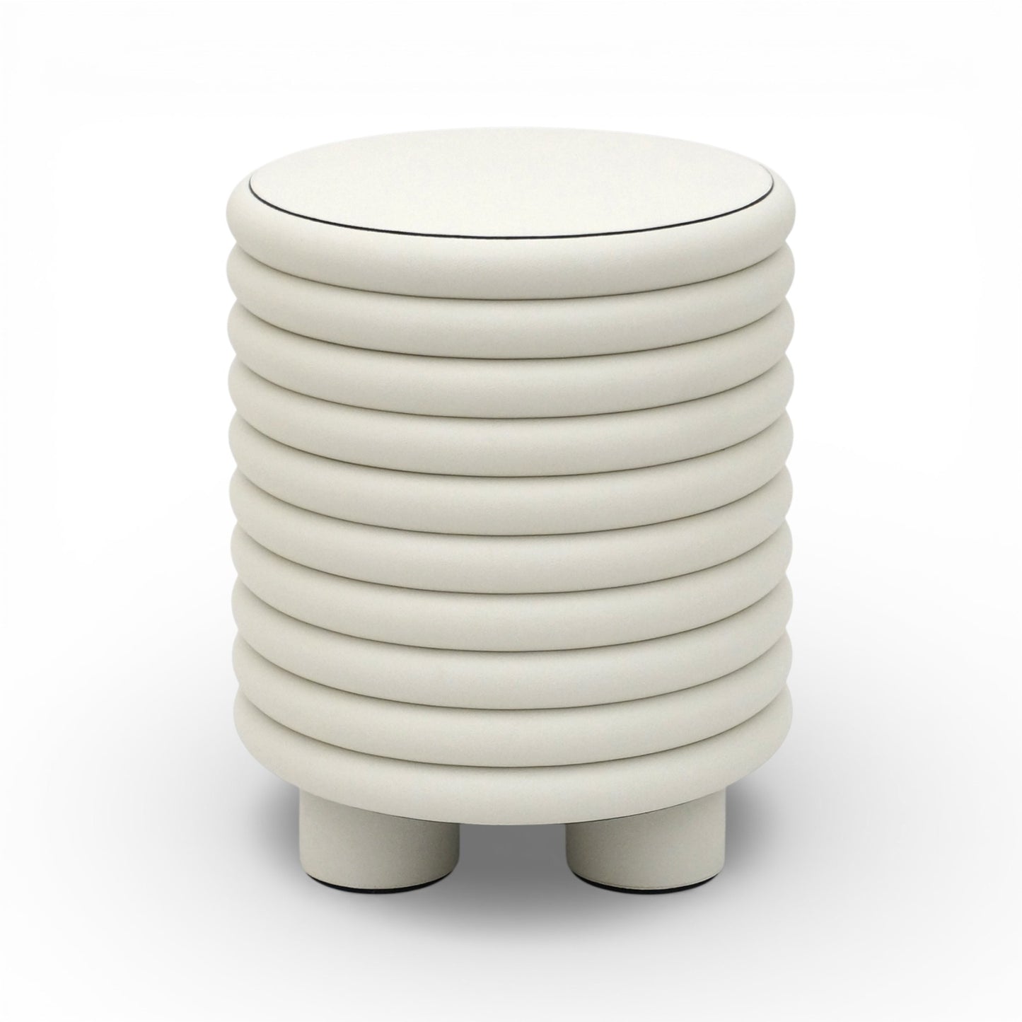 Italian Ribbed Leather Stool