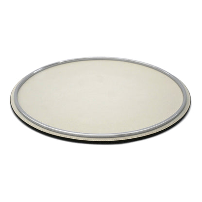 Italian Round Leather and Chrome Tray