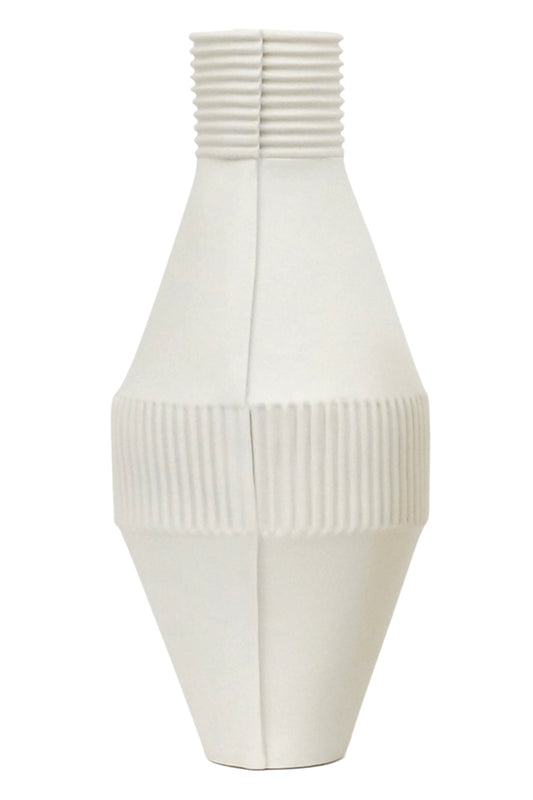 White Porcelain Corrugated Vase