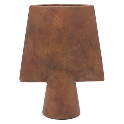 Shaped Terracotta Vase on Base