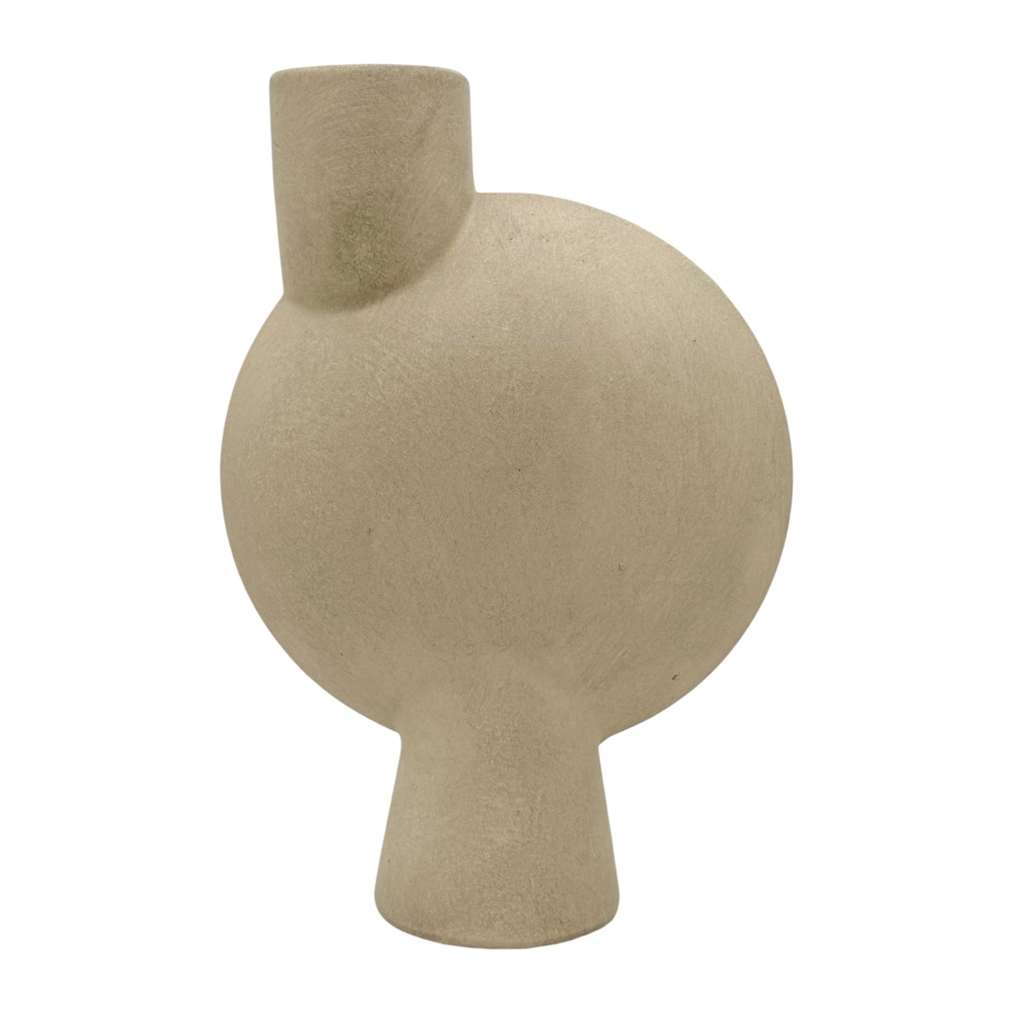 Offset Ceramic Sphere Vase - Sand