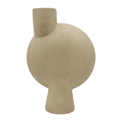 Offset Ceramic Sphere Vase - Sand