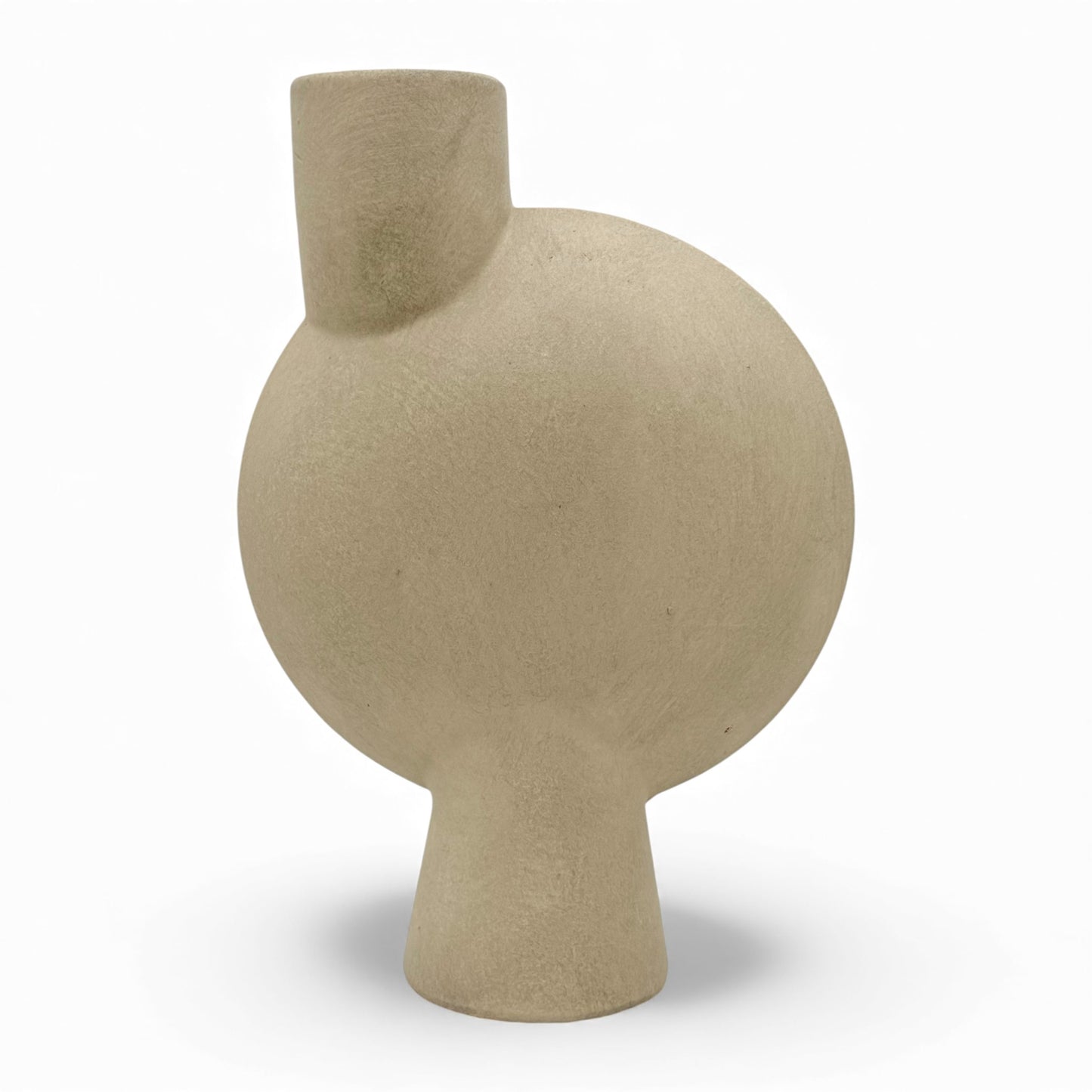 Offset Ceramic Sphere Vase - Sand