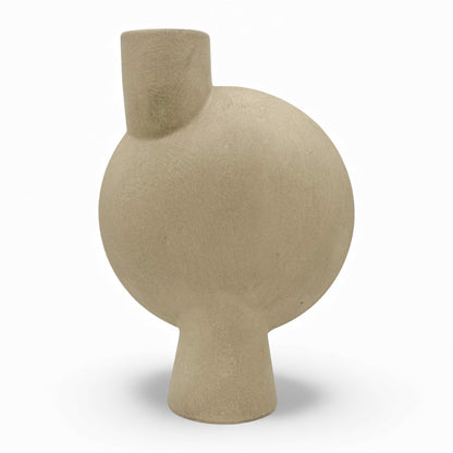 Offset Ceramic Sphere Vase - Sand