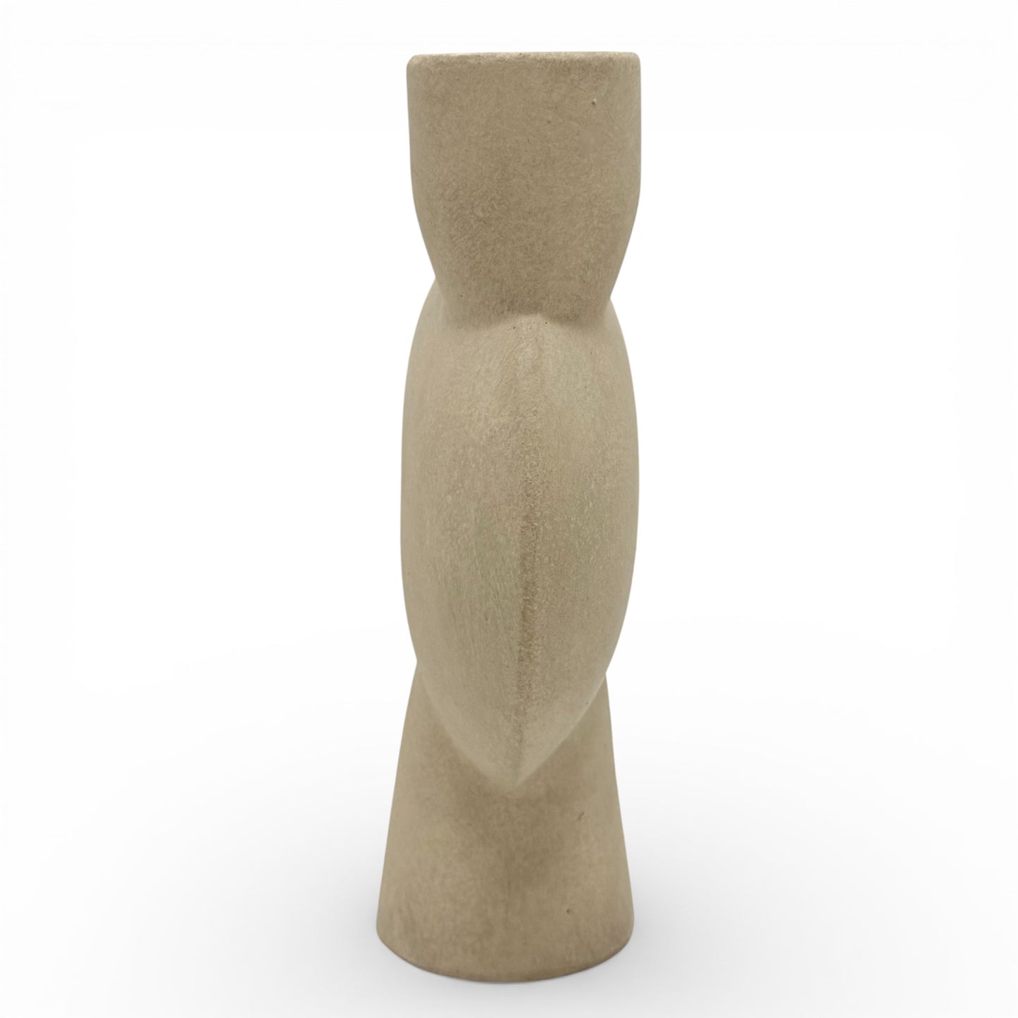 Offset Ceramic Sphere Vase - Sand