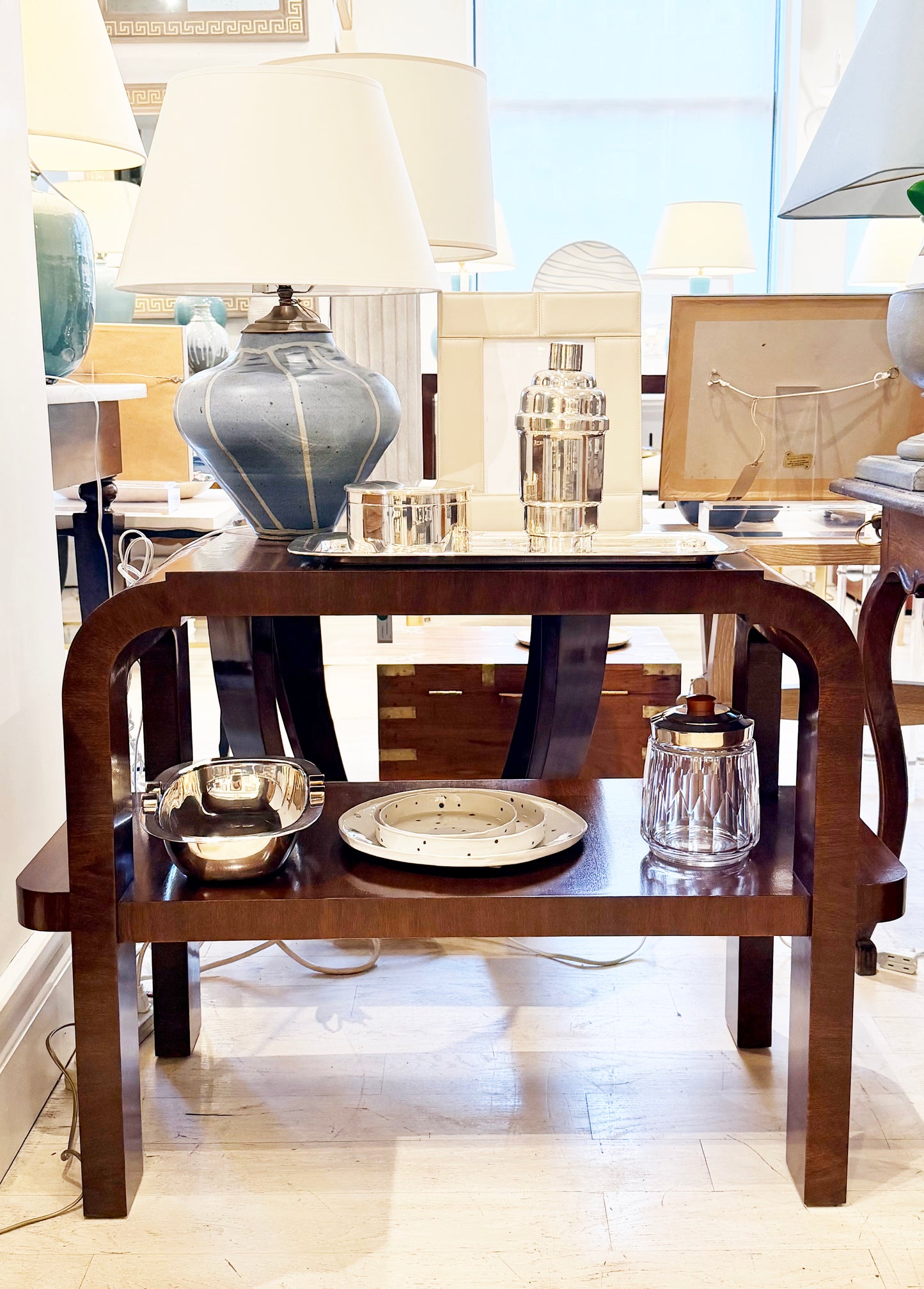 Walnut Art Deco Style Table