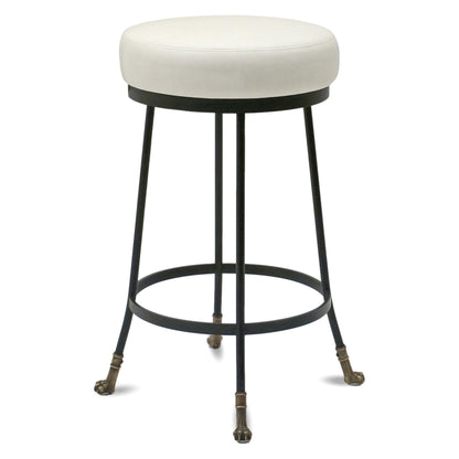 Counter Height Cast Bronze and Black Iron Barstool