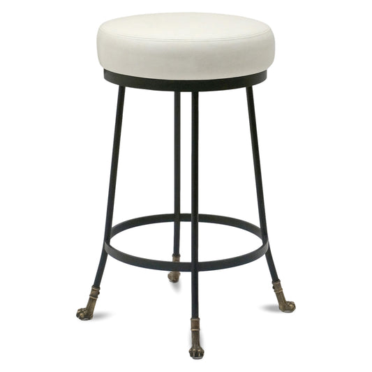 Counter Height Cast Bronze and Black Iron Barstool