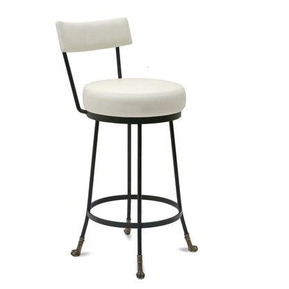Counter Height Cast Bronze and Black Iron Barstool