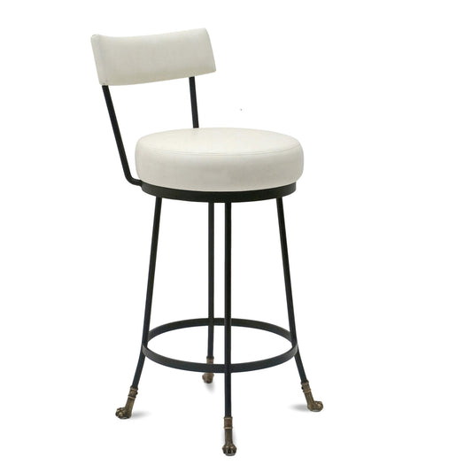 Counter Height Cast Bronze and Black Iron Barstool
