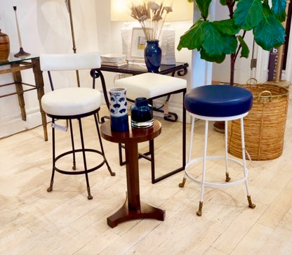 Counter Height Cast Bronze and Black Iron Barstool
