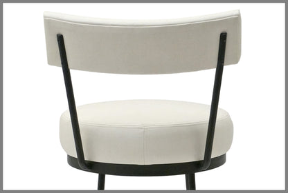 Bar Height Cast Bronze and Black Iron Barstool with Back