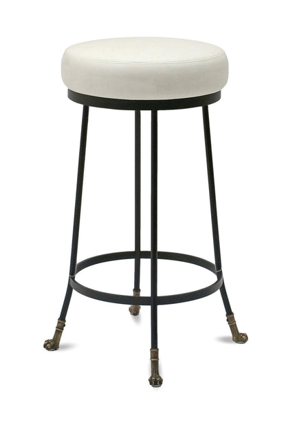 Counter Height Cast Bronze and Black Iron Barstool