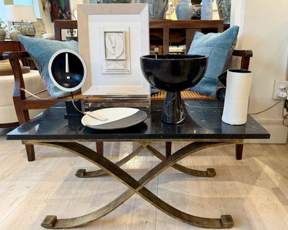 Subes Style Gilt Iron X-Form Bench