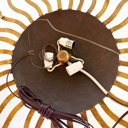 Large Spanish Gilt Iron Sunburst Pendant