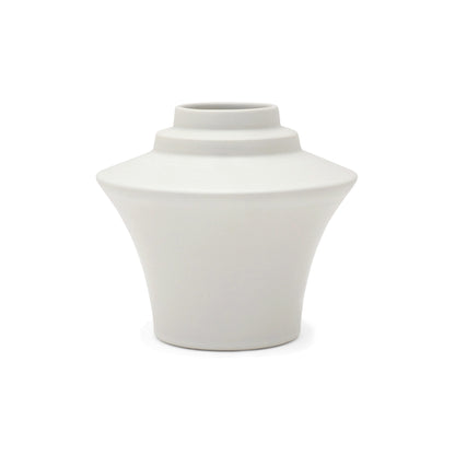 White Porcelain Flared Stepped Vase
